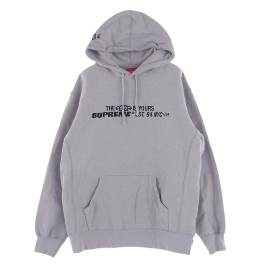 Supreme シュプリーム 21SS world is yours Hooded SweatShirt ワールドイズユアーズ フーデッド スウェットシャツ パーカー グレー系 M【中古】