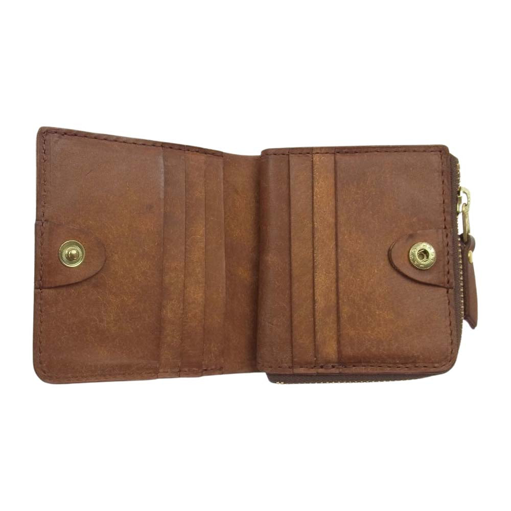 リュウ  L-Zip BOX WALLET L字ファスナー 財布 ライトブラウン系【中古】