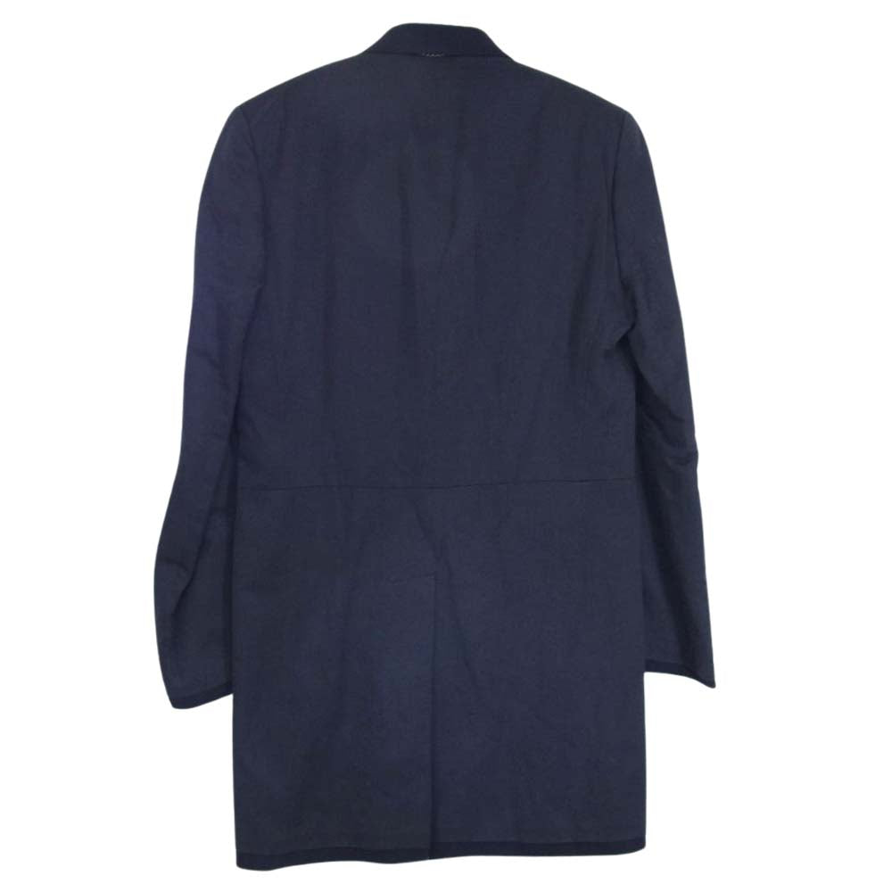 MAISON MARTIN MARGIELA メゾンマルタンマルジェラ 14SS S30AA0055 14ライン REPLICA レプリカ インサイドアウト フロック ダブル ピークドラペル コート ネイビー系 48【中古】