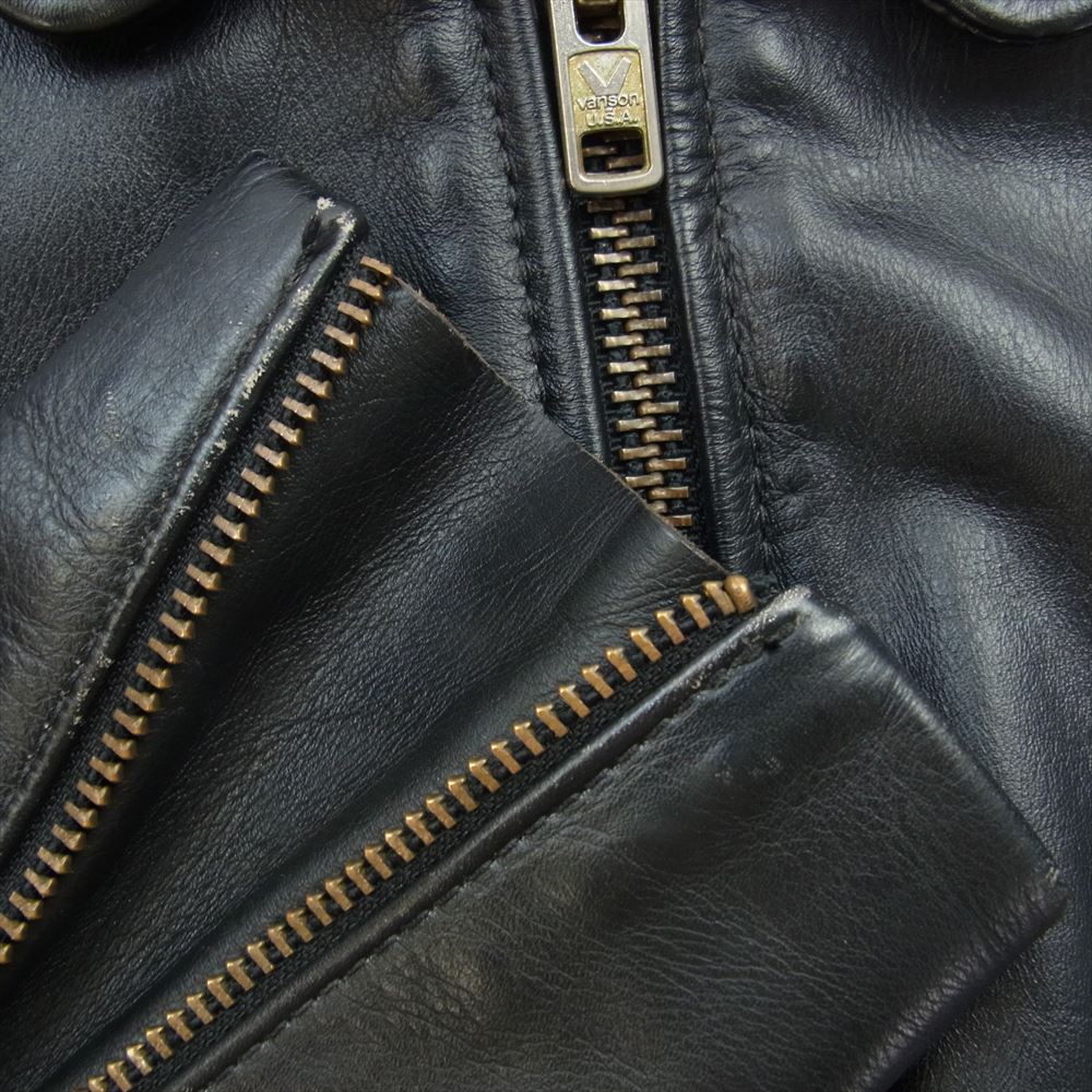 VANSON バンソン ENF ENFIELD エンフィールド シングル ライダース ブラック系 36【中古】