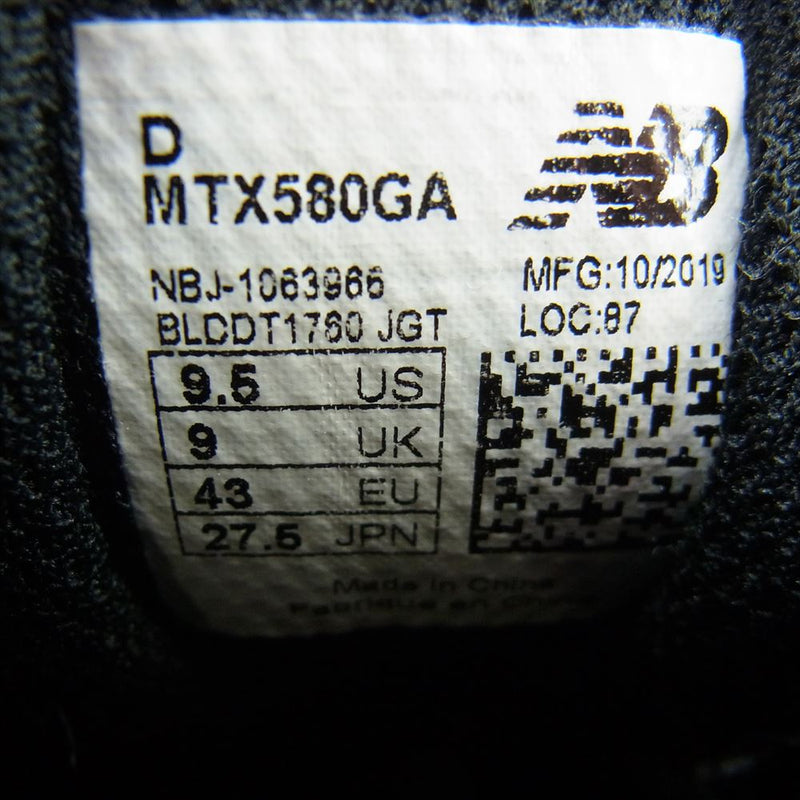 NEW BALANCE ニューバランス MTX580GA GORE-TEX スニーカー ブラック系 US9.5【中古】