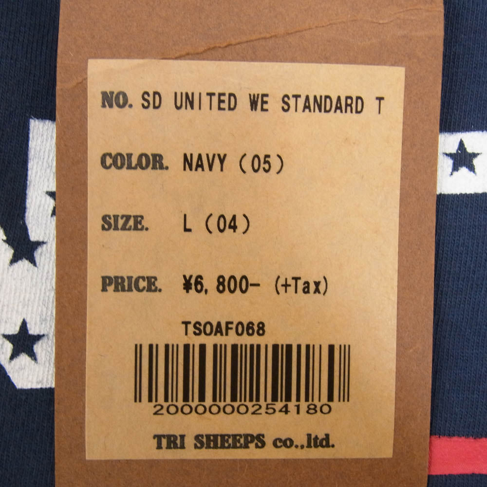 STANDARD CALIFORNIA スタンダードカリフォルニア SD UNITED WE STANDARD T ユナイテッド スタンダード プリント 半袖 Tシャツ ネイビー系 L【美品】【中古】