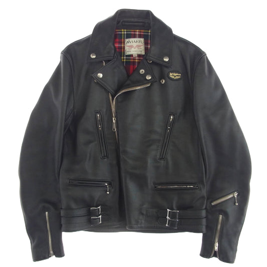Lewis Leathers ルイスレザー CYCLONE サイクロン タイトフィット カウレザー ダブル ライダース ジャケット ブラック系 40【中古】