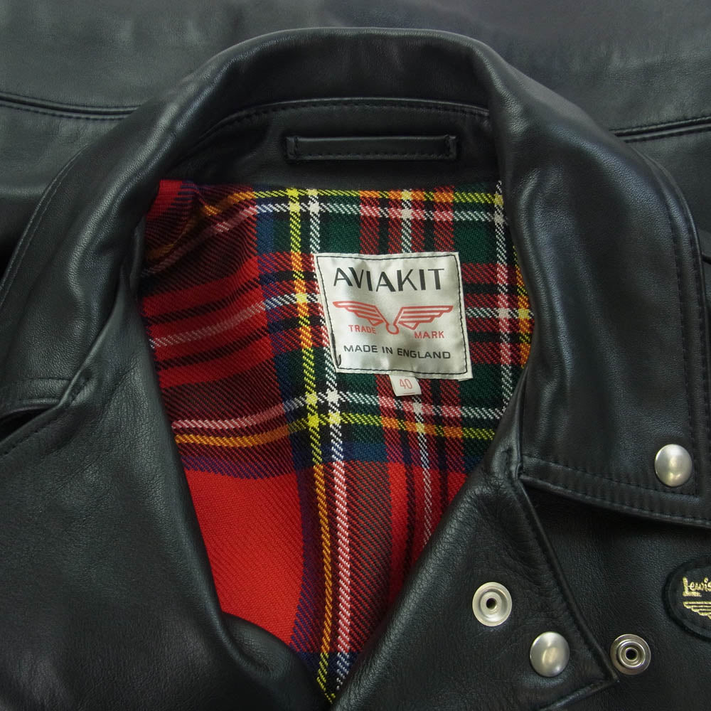 Lewis Leathers ルイスレザー CYCLONE サイクロン タイトフィット カウレザー ダブル ライダース ジャケット ブラック系 40【中古】