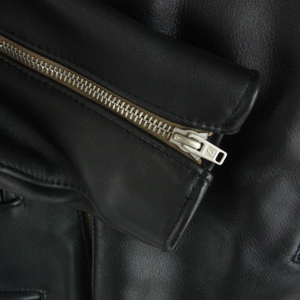 Lewis Leathers ルイスレザー CYCLONE サイクロン タイトフィット カウレザー ダブル ライダース ジャケット ブラック系 40【中古】