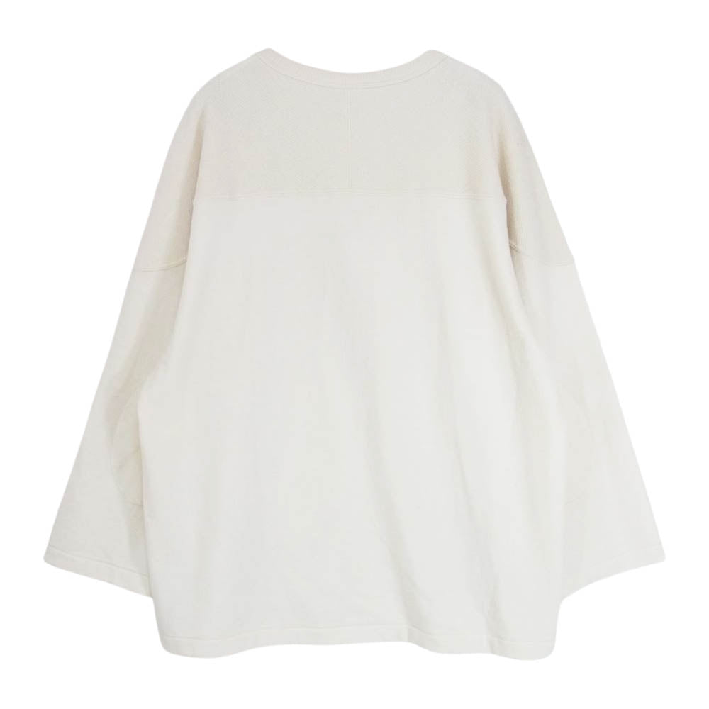 COMOLI コモリ 22AW W03-05011 ウール フットボール 長袖 Tシャツ  オフホワイト系 3【中古】