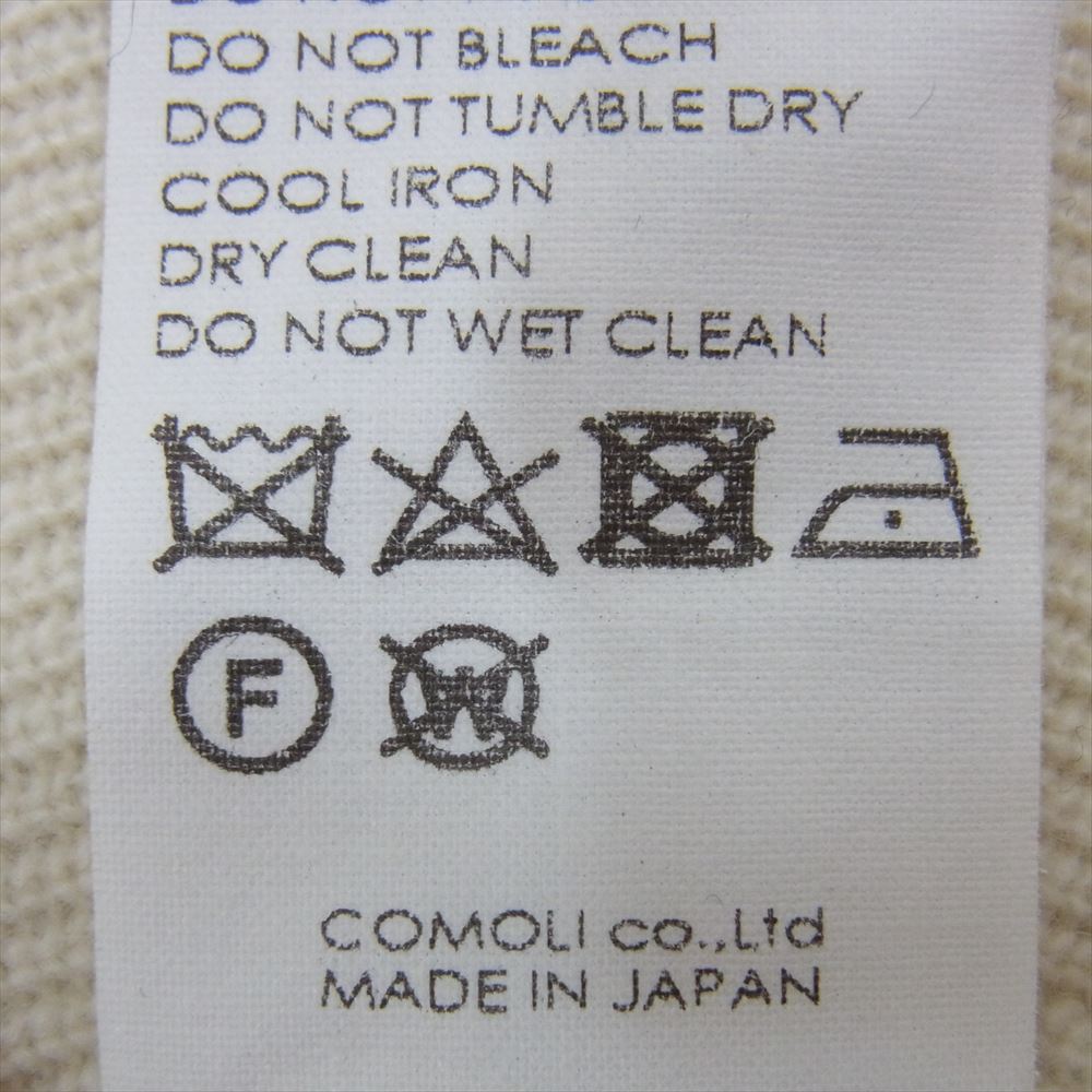 COMOLI コモリ 22AW W03-05011 ウール フットボール 長袖 Tシャツ  オフホワイト系 3【中古】