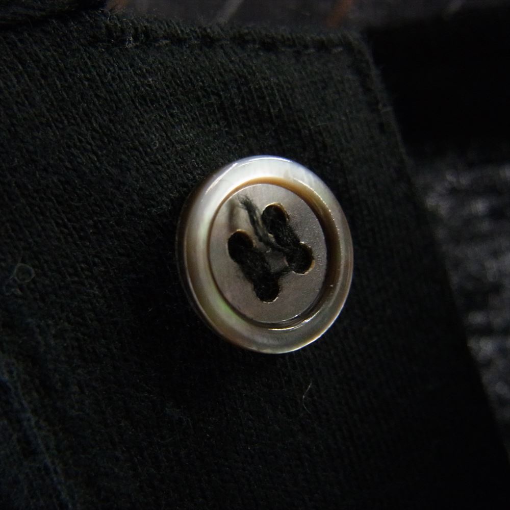 COMME des GARCONS HOMME コムデギャルソンオム AD2007 HT-T034 ヨーク切替 バイアスストライプ 長袖 ポロシャツ ブラック系 XS【中古】