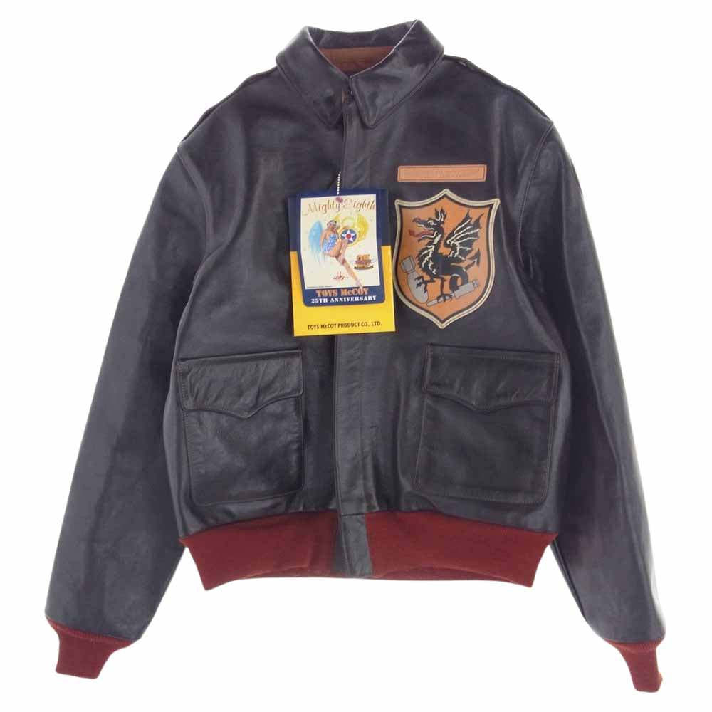 TOY'S McCOY トイズマッコイ TMJ2123 TYPE A-2 ROUGH WEAR CLOTHING " MIGHTY EIGHTH " ラフウェアクロージング レザー ホースハイド フライト ジャケット ダークブラウン系 color:151 40【新古品】【未使用】【中古】