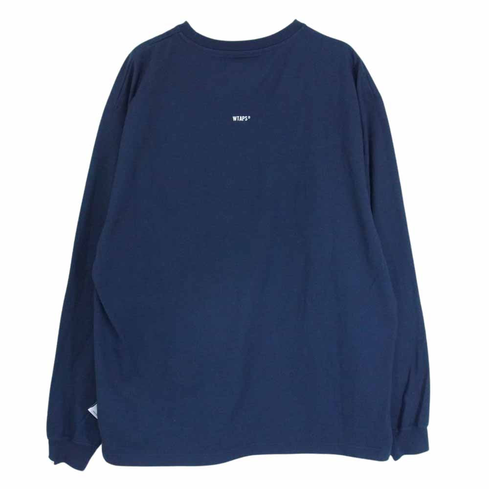 WTAPS ダブルタップス 21SS 211ATDT-CSM16 INSECT 01/LS/COPO インセクト ロゴ ポケット 長袖 Tシャツ ロングスリーブ ロンT ネイビー系 03【中古】