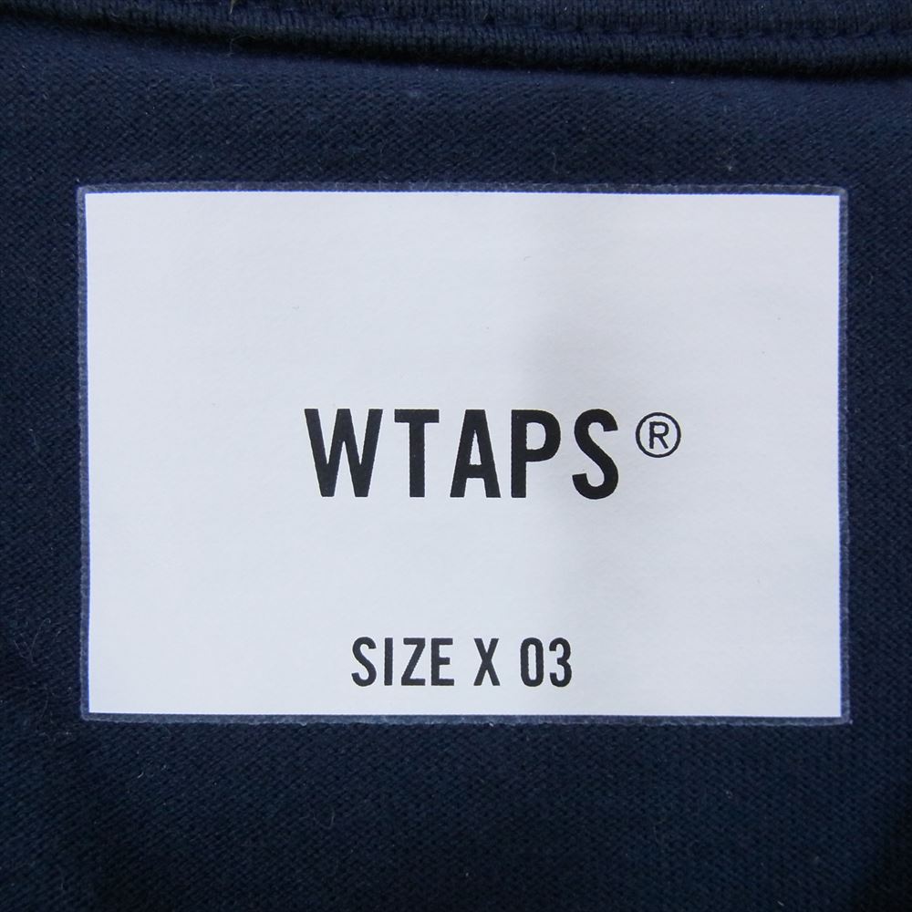 WTAPS ダブルタップス 21SS 211ATDT-CSM16 INSECT 01/LS/COPO インセクト ロゴ ポケット 長袖 Tシャツ ロングスリーブ ロンT ネイビー系 03【中古】