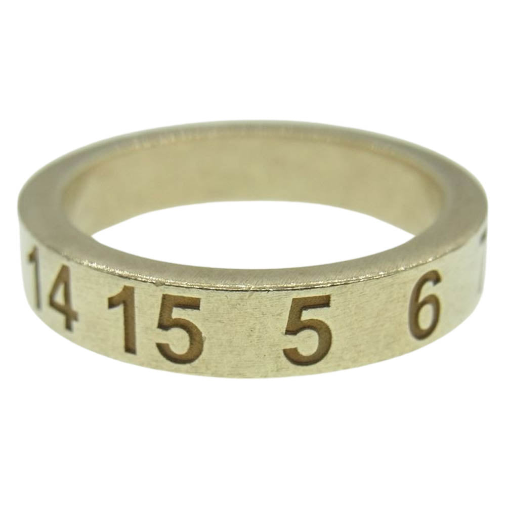 MAISON MARGIELA メゾンマルジェラ SI8UQ0001 SV0129 国内正規品 イタリア製 ナンバーロゴ リング シルバー925 ゴールド系 11号【中古】
