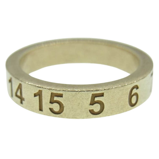 MAISON MARGIELA メゾンマルジェラ SI8UQ0001 SV0129 国内正規品 イタリア製 ナンバーロゴ リング シルバー925 ゴールド系 11号【中古】
