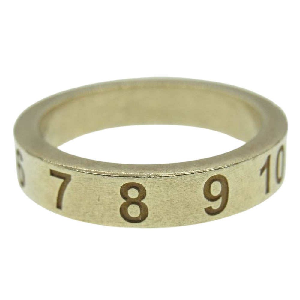 MAISON MARGIELA メゾンマルジェラ SI8UQ0001 SV0129 国内正規品 イタリア製 ナンバーロゴ リング シルバー925 ゴールド系 11号【中古】