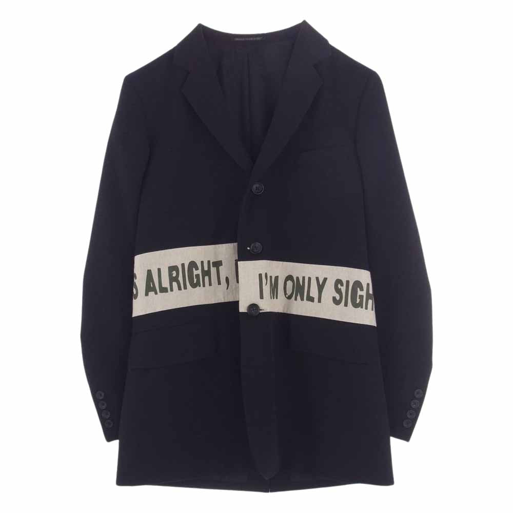 Yohji Yamamoto POUR HOMME ヨウジヤマモトプールオム 22AW HE-J07-802 ボブ・ディラン メッセージ切替 テーラードジャケット ブラック系 2（S）【中古】