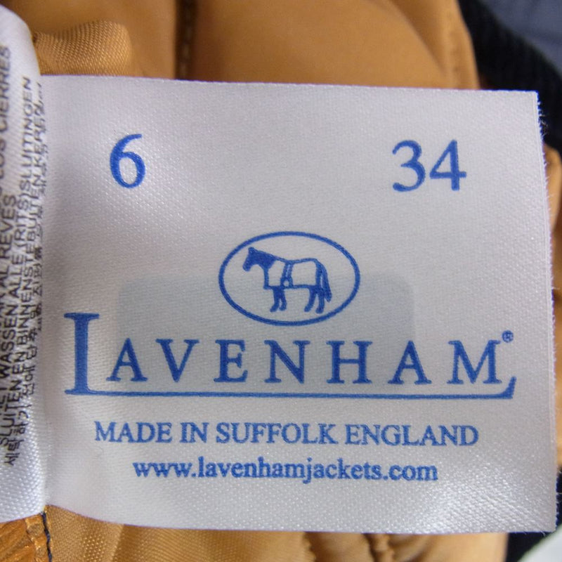 LAVENHAM ラベンハム CO10 2YA 英国製 フード付き 中綿キルティング ジャケット ネイビー系 34【中古】