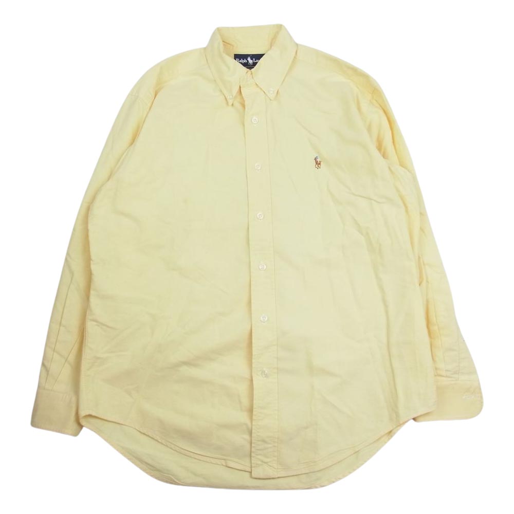 RALPH LAUREN ラルフローレン YARMOUTH BD ヤーマス ボタンダウン ロゴ 刺繍 長袖 シャツ イエロー イエロー系 39-82【中古】