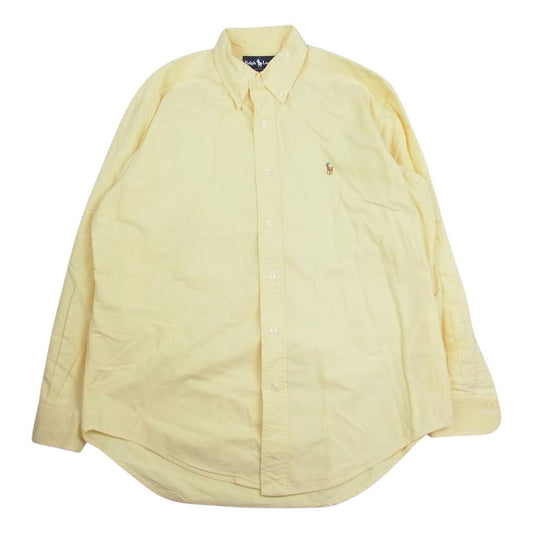 RALPH LAUREN ラルフローレン YARMOUTH BD ヤーマス ボタンダウン ロゴ 刺繍 長袖 シャツ イエロー イエロー系 39-82【中古】