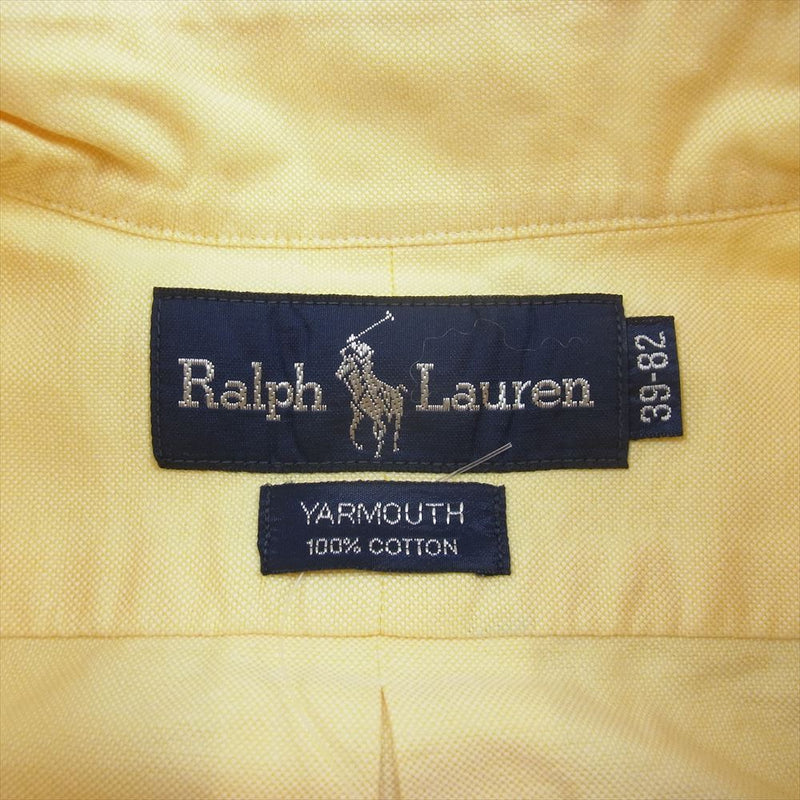 RALPH LAUREN ラルフローレン YARMOUTH BD ヤーマス ボタンダウン ロゴ 刺繍 長袖 シャツ イエロー イエロー系 39-82【中古】