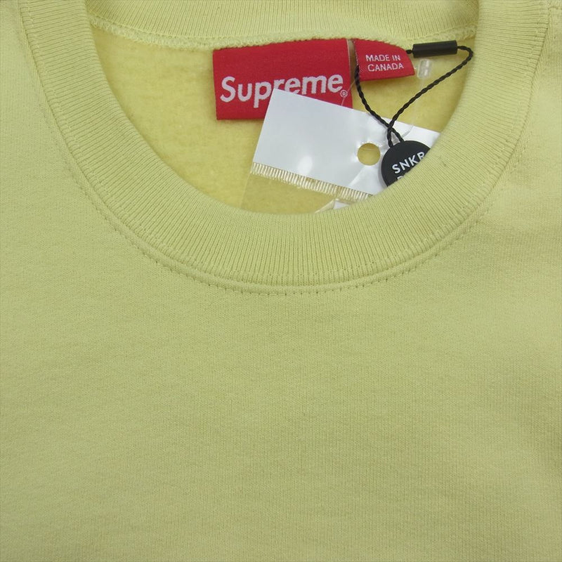 Supreme シュプリーム 22AW Box Logo Crewneck Pale Yellow ボックスロゴ クルーネック スウェット ペールイエロー イエロー系 L【美品】【中古】