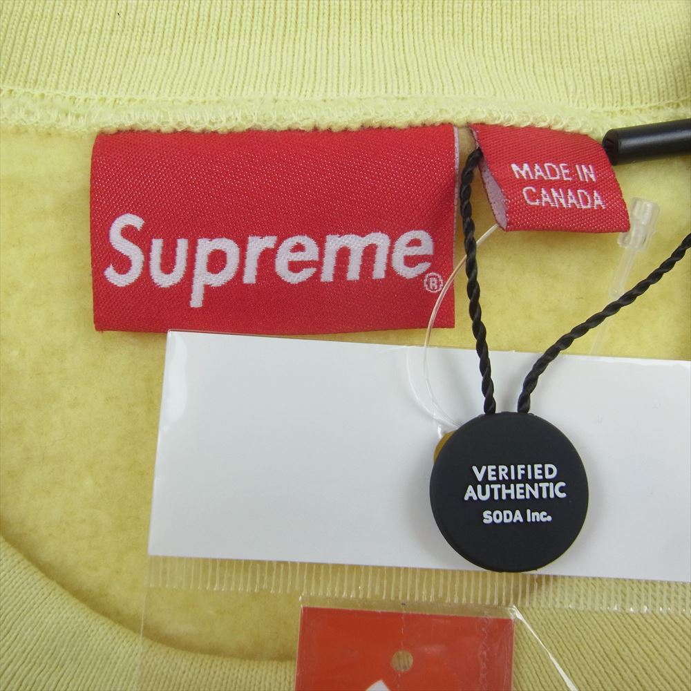 Supreme シュプリーム 22AW Box Logo Crewneck Pale Yellow ボックスロゴ クルーネック スウェット ペールイエロー イエロー系 L【美品】【中古】