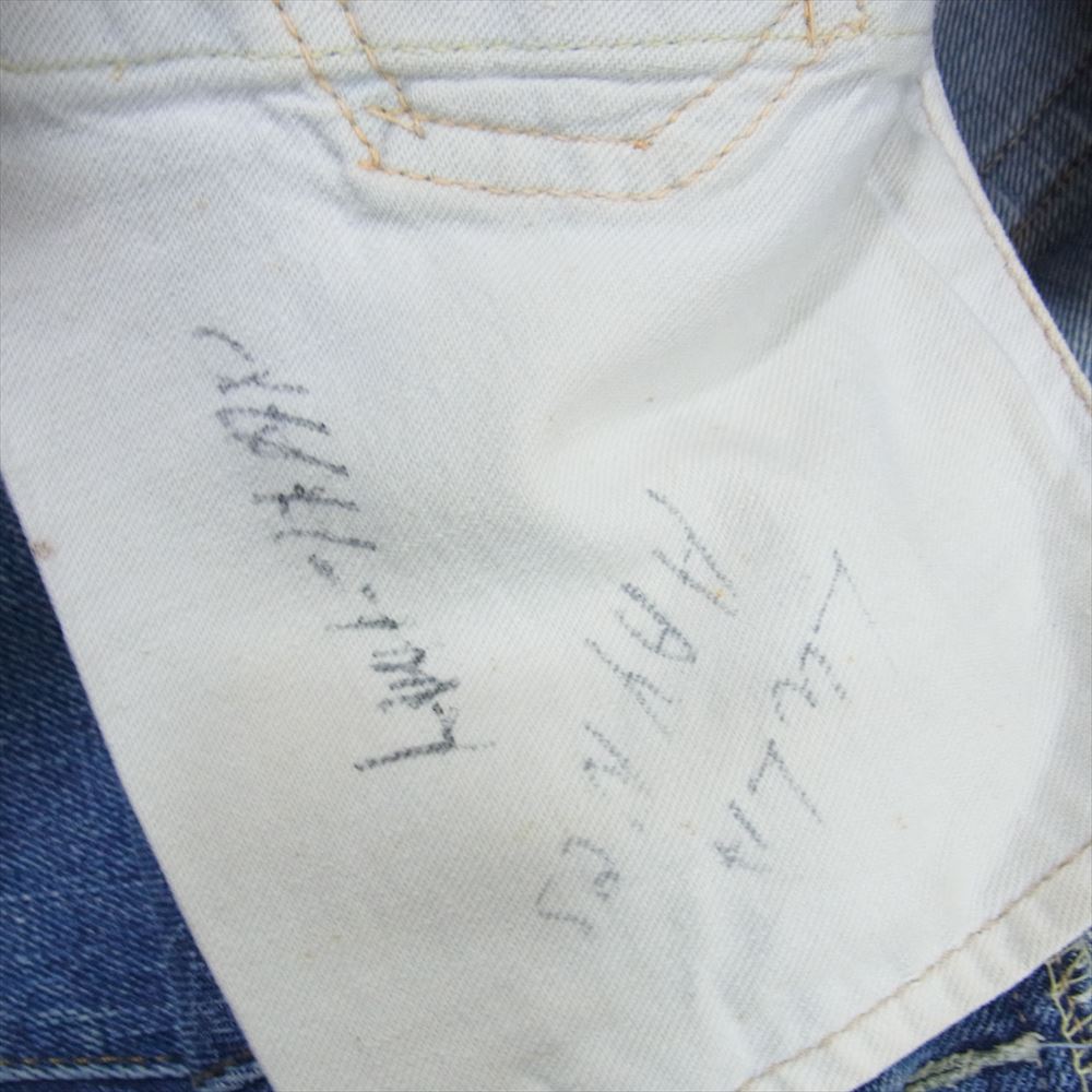 Levi's リーバイス ヴィンテージ オリジナル 501 Big E ボタン裏刻印8 フライボタン3 前股ズレカン デニム パンツ インディゴブルー系 W25インチ程度【中古】