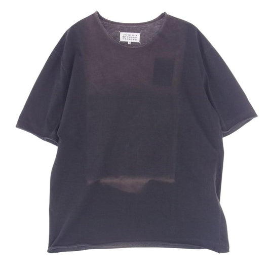 MAISON MARGIELA メゾンマルジェラ 22SS S50GC0668 S23883 10ライン ガーメントダイ オーバーサイズ カットオフ 半袖 Tシャツ ブラック系 XS【中古】
