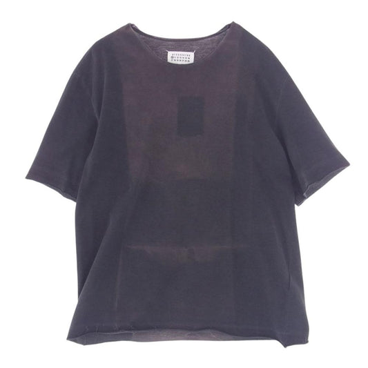 MAISON MARGIELA メゾンマルジェラ 22SS S50GC0668 S23883 10ライン ガーメントダイ オーバーサイズ カットオフ 半袖 Tシャツ ブラック系 XS【中古】