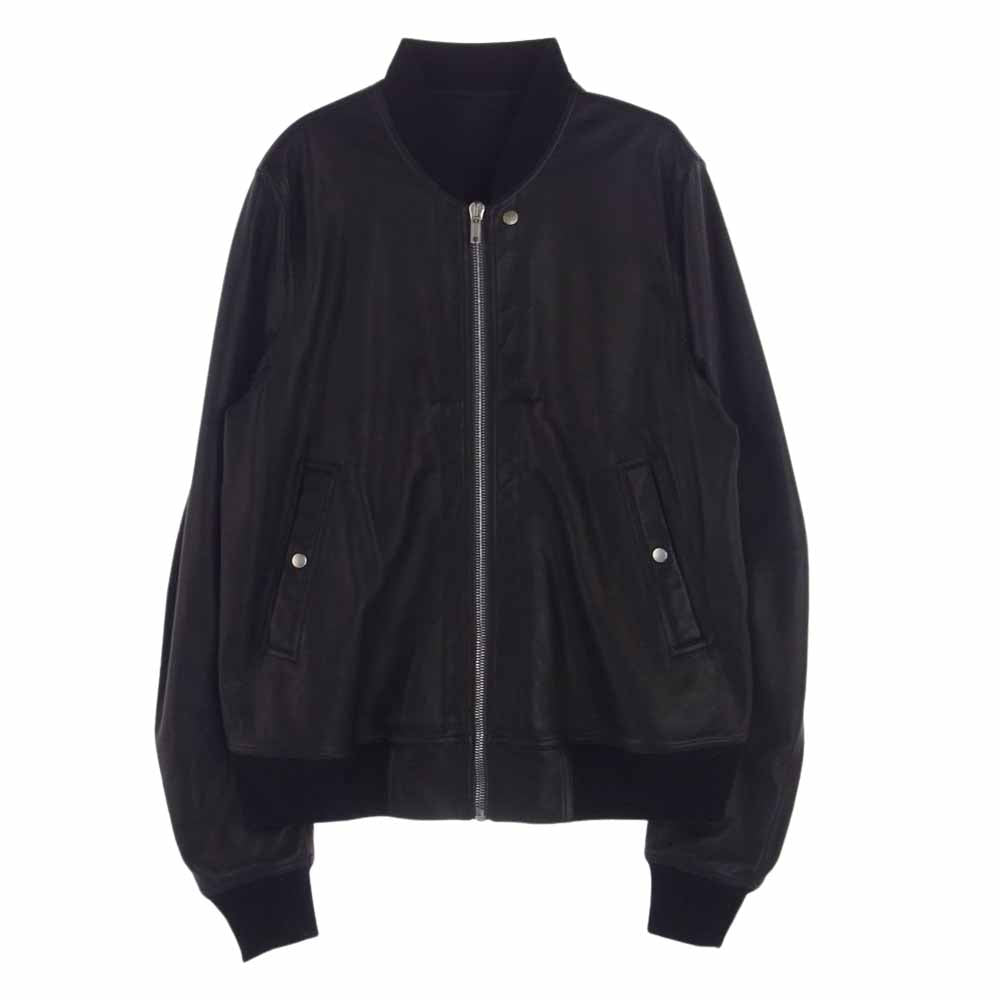 Rick Owens リックオウエンス 21AW 21FW RU02A5786-LBL GETHSEMAN期 CROPPED FLIGHT レザー クロップド フライト ボンバー ジャケット ブラック系 9【中古】