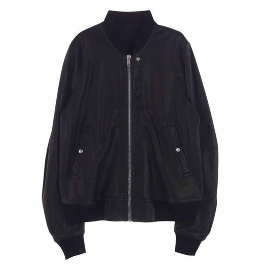 Rick Owens リックオウエンス 21AW 21FW RU02A5786-LBL GETHSEMAN期 CROPPED FLIGHT レザー クロップド フライト ボンバー ジャケット ブラック系 9【中古】