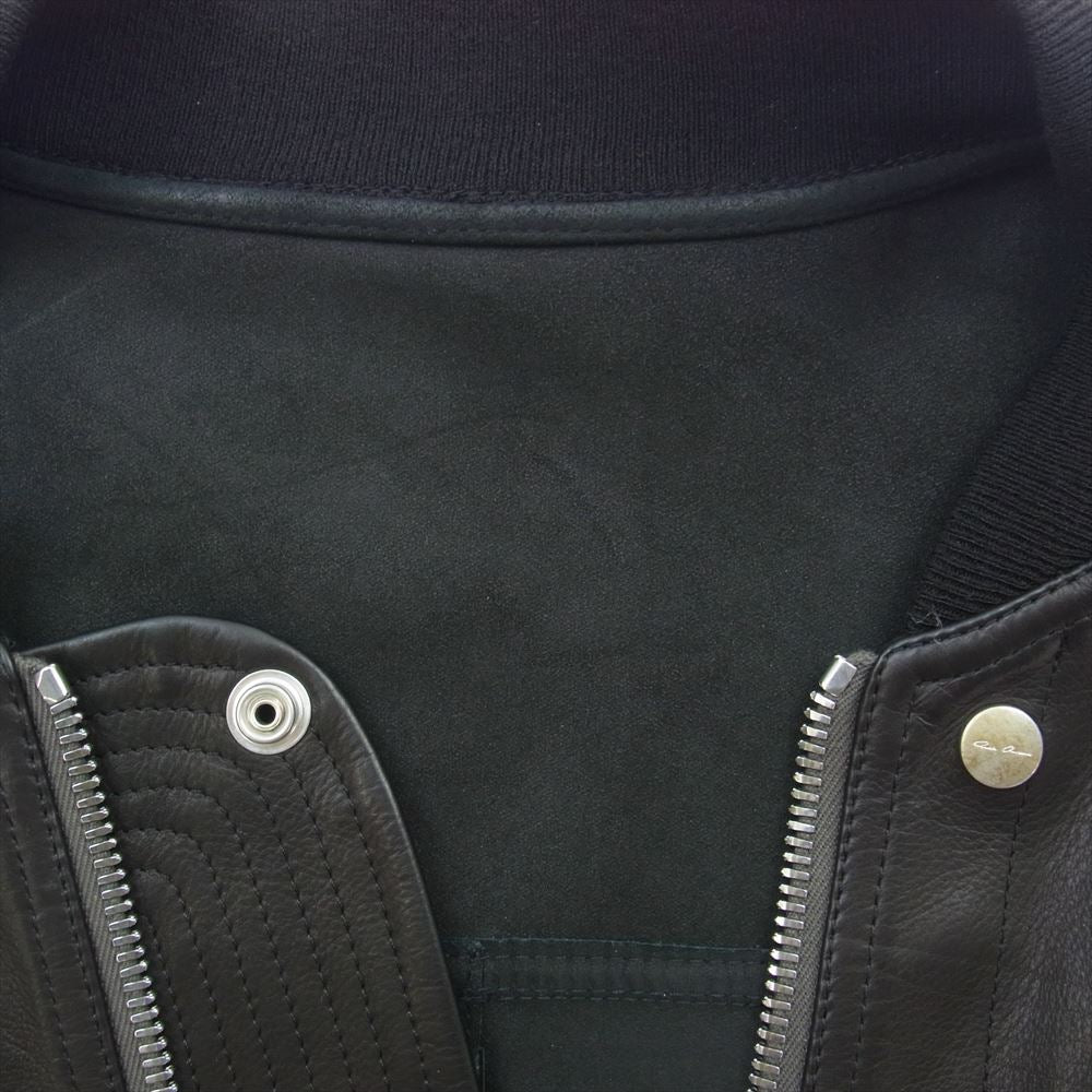 Rick Owens リックオウエンス 21AW 21FW RU02A5786-LBL GETHSEMAN期 CROPPED FLIGHT レザー クロップド フライト ボンバー ジャケット ブラック系 9【中古】