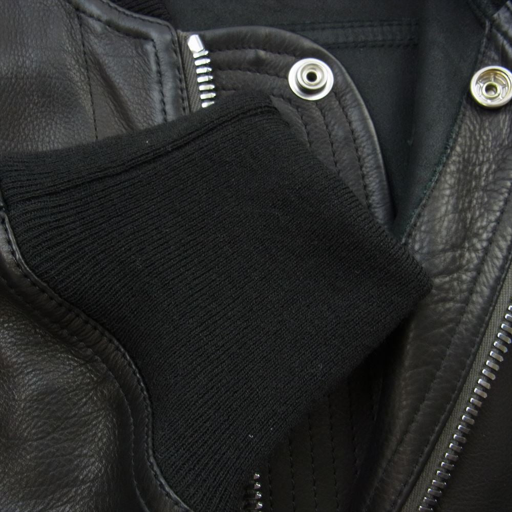 Rick Owens リックオウエンス 21AW 21FW RU02A5786-LBL GETHSEMAN期 CROPPED FLIGHT レザー クロップド フライト ボンバー ジャケット ブラック系 9【中古】