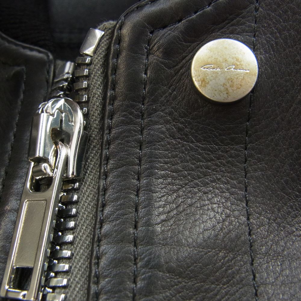 Rick Owens リックオウエンス 21AW 21FW RU02A5786-LBL GETHSEMAN期 CROPPED FLIGHT レザー クロップド フライト ボンバー ジャケット ブラック系 9【中古】