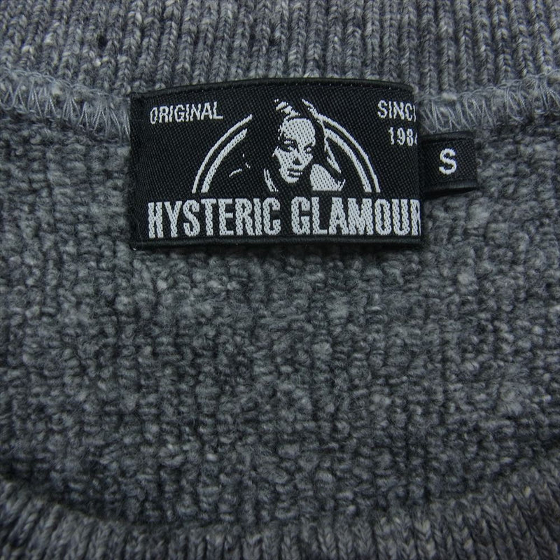 HYSTERIC GLAMOUR ヒステリックグラマー 18SS 02181CS03 F☆CKアップリケスウェット クルーネック スウェット グレー系 S【中古】