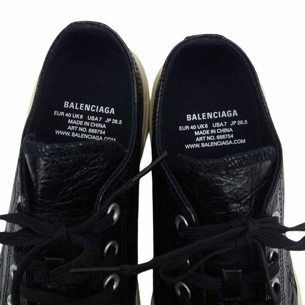BALENCIAGA バレンシアガ 22AW 688754 PARIS LOWQ パリ ローカット レザー スニーカー ブラック系 40【新古品】【未使用】【中古】