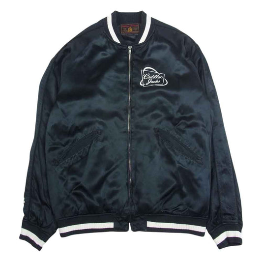 HYSTERIC GLAMOUR ヒステリックグラマー 16SS 0261AB12 × 野口強 ギターガール バック刺繍 スカジャン サテン ブルゾン ジャケット ブラック系 L【美品】【中古】