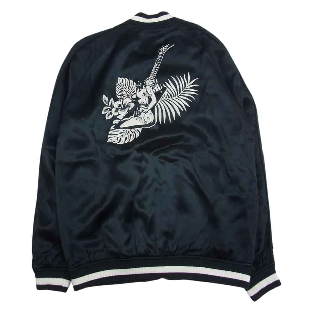 HYSTERIC GLAMOUR ヒステリックグラマー 16SS 0261AB12 × 野口強 ギターガール バック刺繍 スカジャン サテン ブルゾン ジャケット ブラック系 L【美品】【中古】