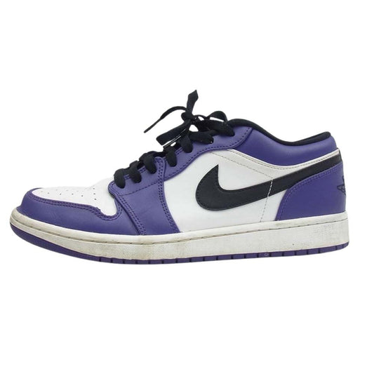 NIKE AIR JORDAN ナイキ ジョーダン 553558-500 1 LOW COURT PURPLE ロウ コートパープル ローカット スニーカー ホワイト系 パープル系 27cm【中古】