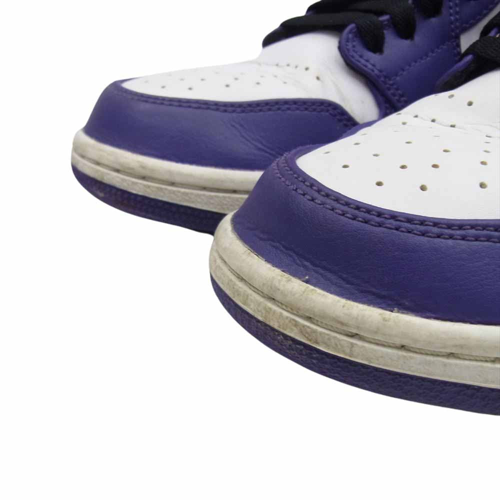 NIKE AIR JORDAN ナイキ ジョーダン 553558-500 1 LOW COURT PURPLE ロウ コートパープル ローカット スニーカー ホワイト系 パープル系 27cm【中古】