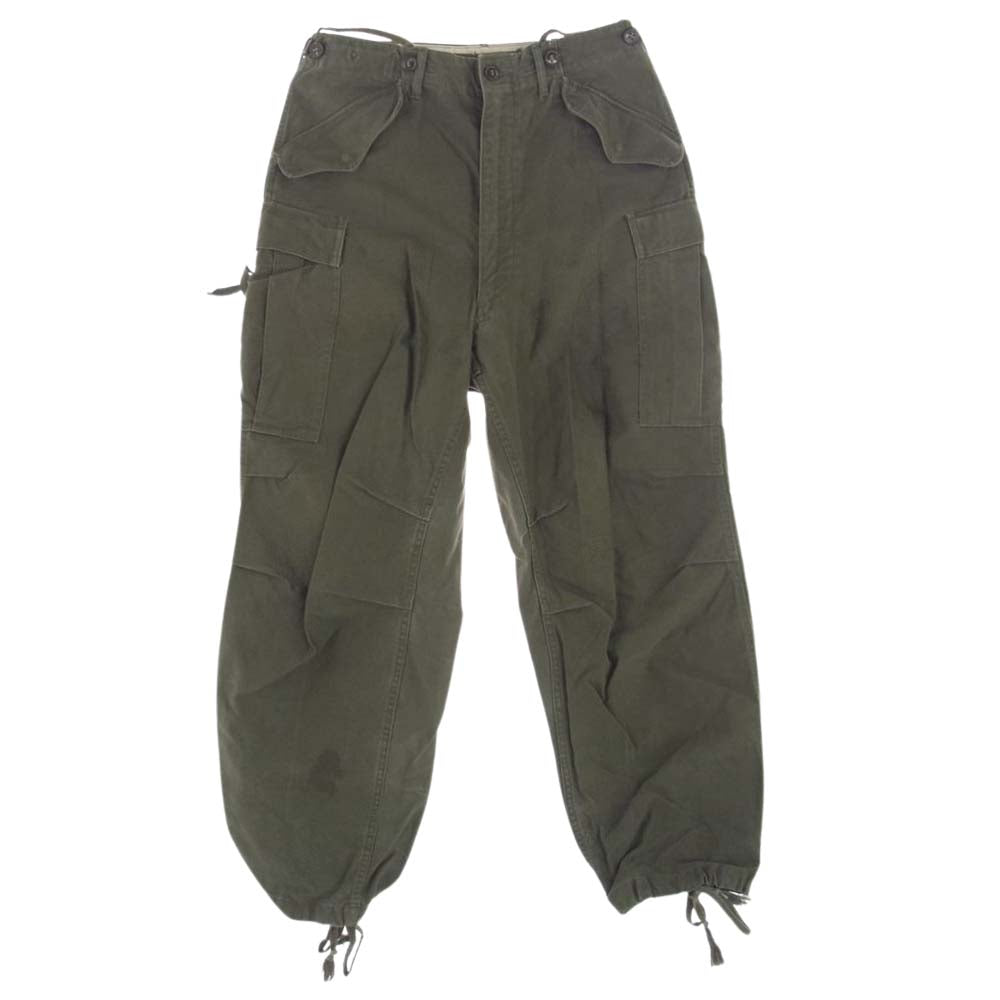 ビンテージ 50s U.S ARMY アメリカ軍 米軍M実物 M-51 FIELD TROUSERS CONMAR ジップ カーゴ パンツ  カーキ系 32　1/2【中古】