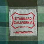 STANDARD CALIFORNIA スタンダードカリフォルニア SD Madras Check Button Down Shirt マドラス チェック ボタンダウン 長袖 シャツ グリーン系 M【極上美品】【中古】