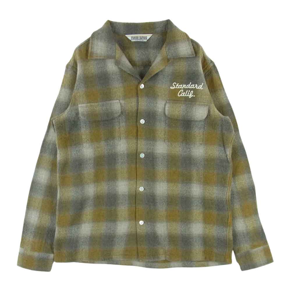 STANDARD CALIFORNIA スタンダードカリフォルニア SD WOOL CHECK SHIRT ウール チェック 長袖 シャツ グレー系 ブラウン系 M【新古品】【未使用】【中古】