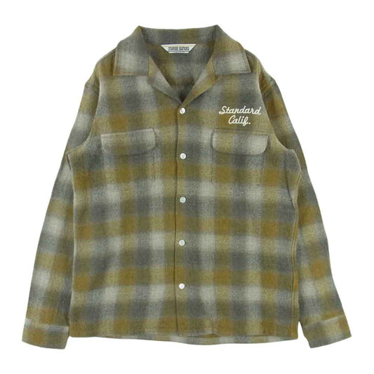 STANDARD CALIFORNIA スタンダードカリフォルニア SD WOOL CHECK SHIRT ウール チェック 長袖 シャツ グレー系 ブラウン系 M【新古品】【未使用】【中古】