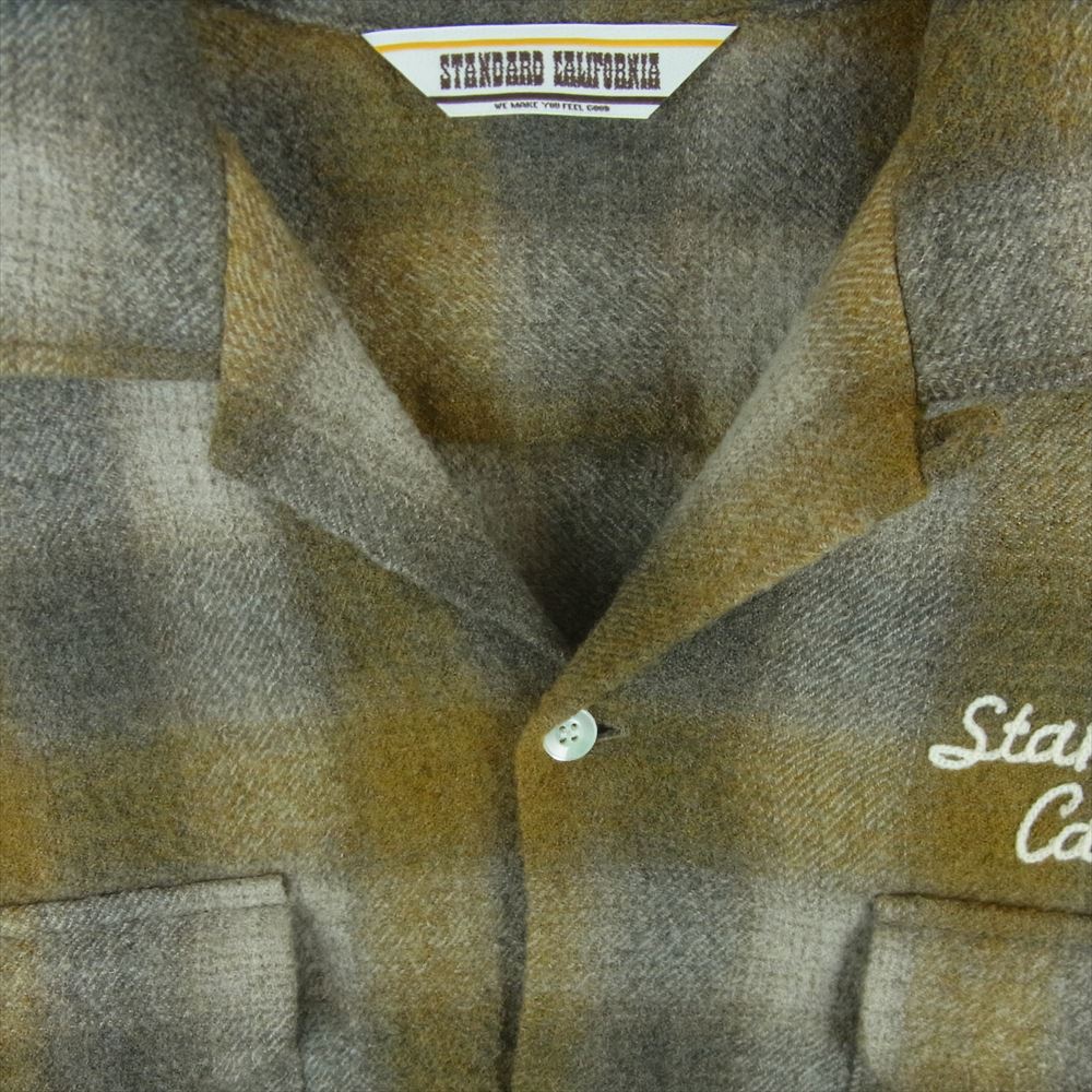 STANDARD CALIFORNIA スタンダードカリフォルニア SD WOOL CHECK SHIRT ウール チェック 長袖 シャツ グレー系 ブラウン系 M【新古品】【未使用】【中古】