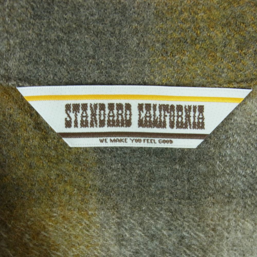 STANDARD CALIFORNIA スタンダードカリフォルニア SD WOOL CHECK SHIRT ウール チェック 長袖 シャツ グレー系 ブラウン系 M【新古品】【未使用】【中古】