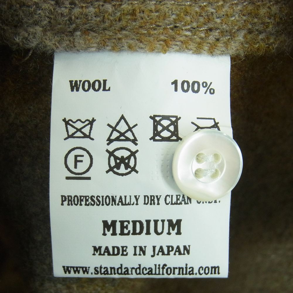 STANDARD CALIFORNIA スタンダードカリフォルニア SD WOOL CHECK SHIRT ウール チェック 長袖 シャツ グレー系 ブラウン系 M【新古品】【未使用】【中古】
