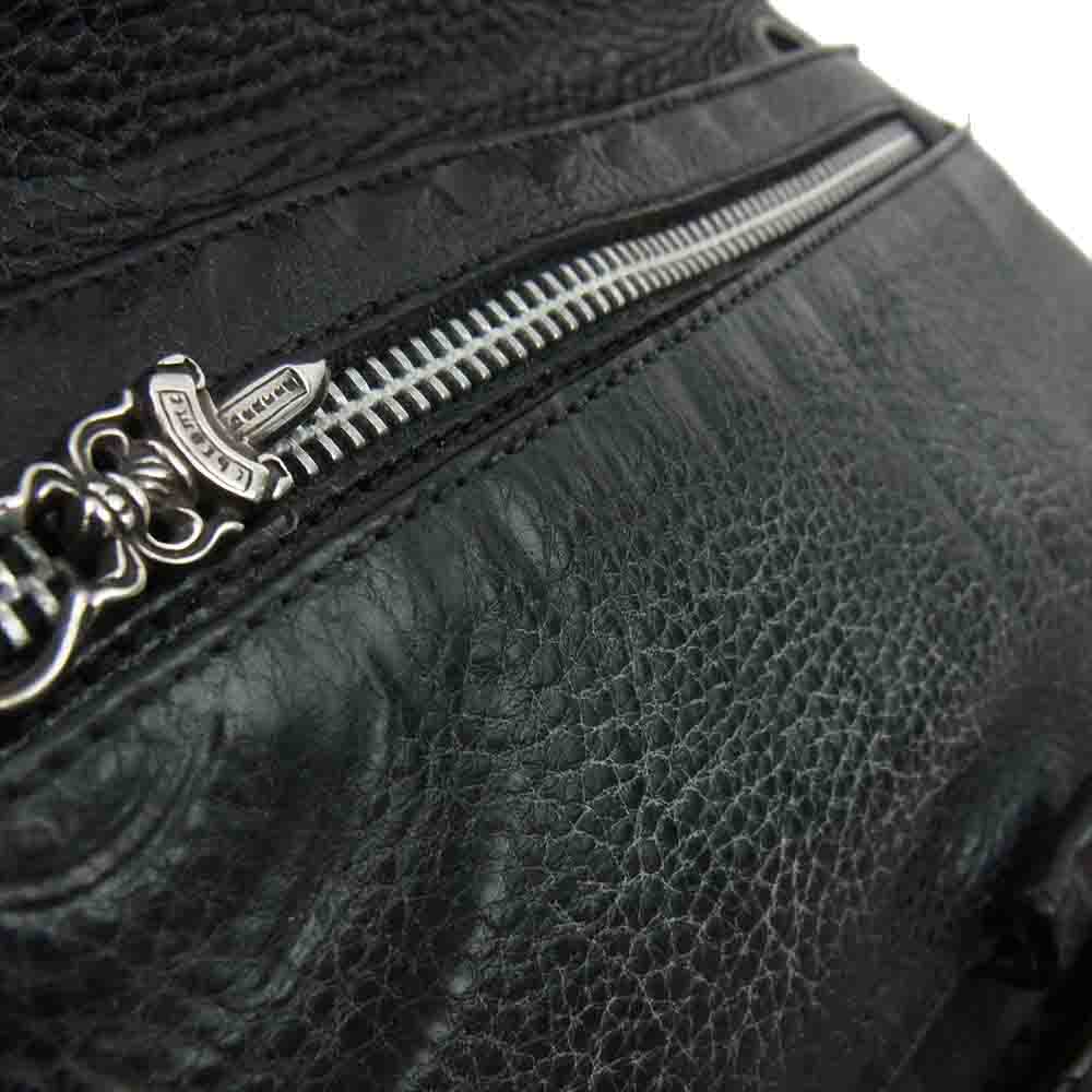 CHROME HEARTS クロムハーツ（原本有） WAVE CROSS BALL ウェーブ クロスボール レザー ウォレット ブラック系【中古】