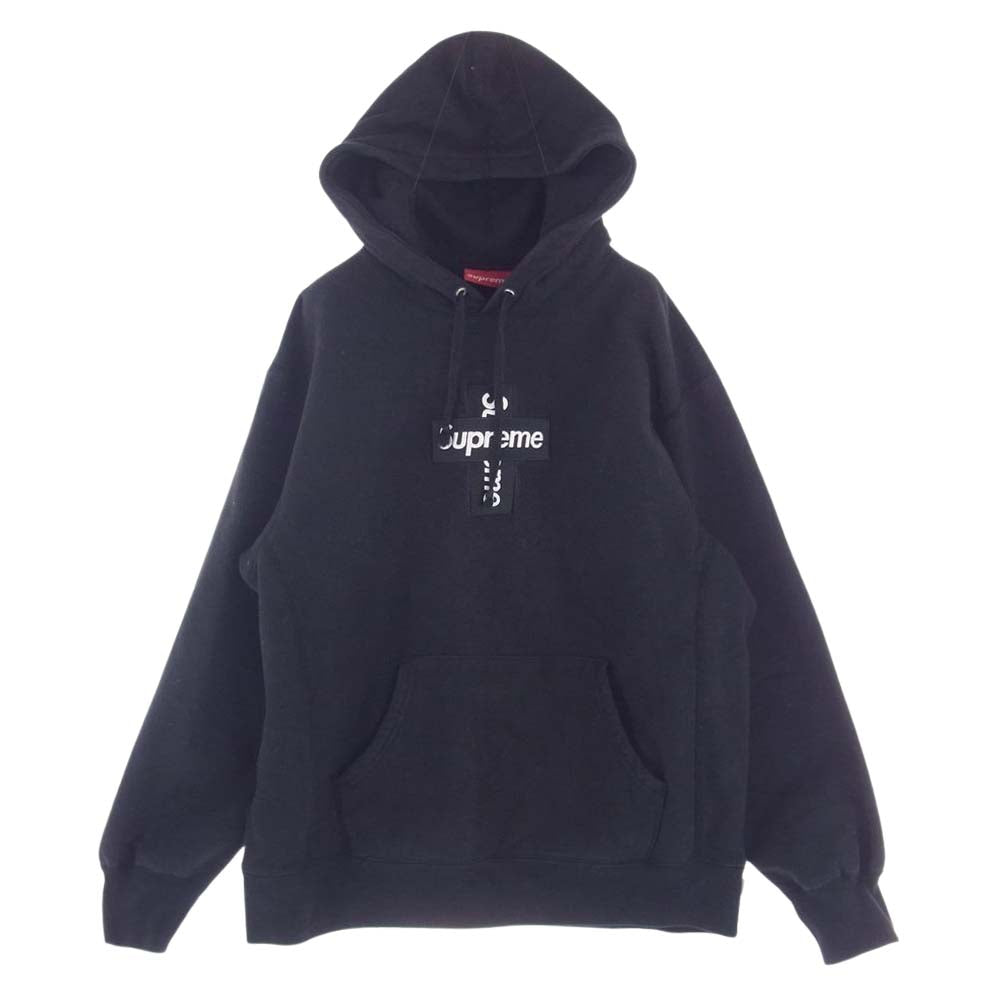 Supreme シュプリーム 20AW Cross Box Logo Hooded Sweatshirt クロス ボックスロゴ フーデッド スウェット シャツ プルオーバー パーカー ブラック系 M【中古】