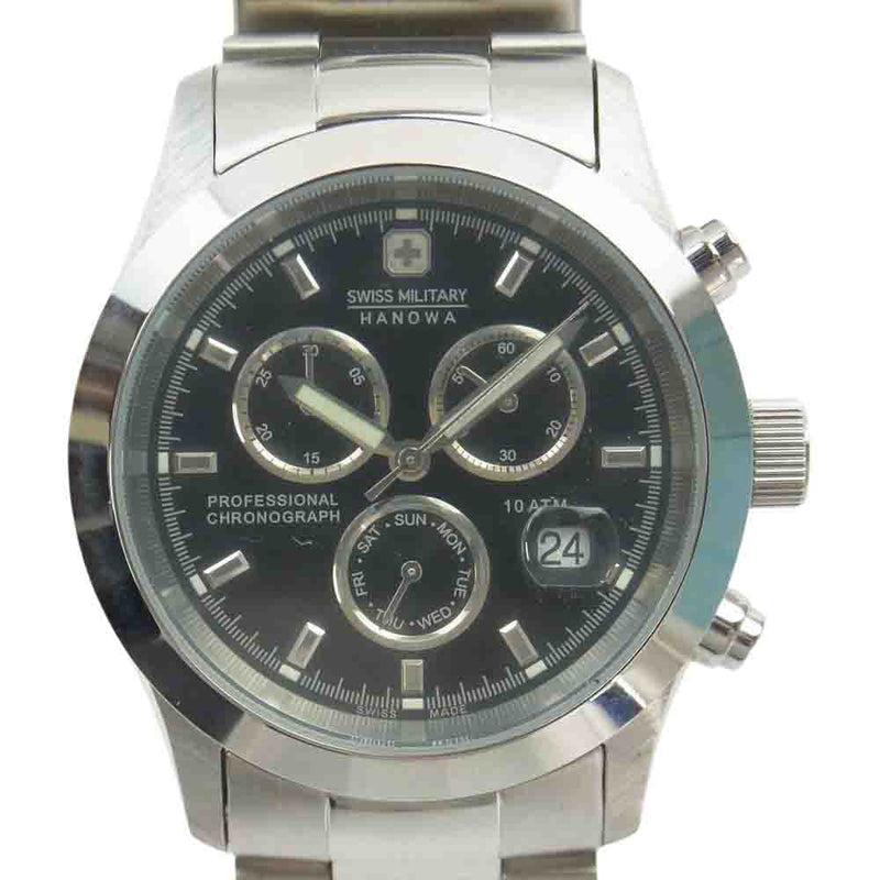 スイスミリタリー MILITARY-244  ELEGANT CHRONO クロノグラフ ウオッチ シルバー系【中古】