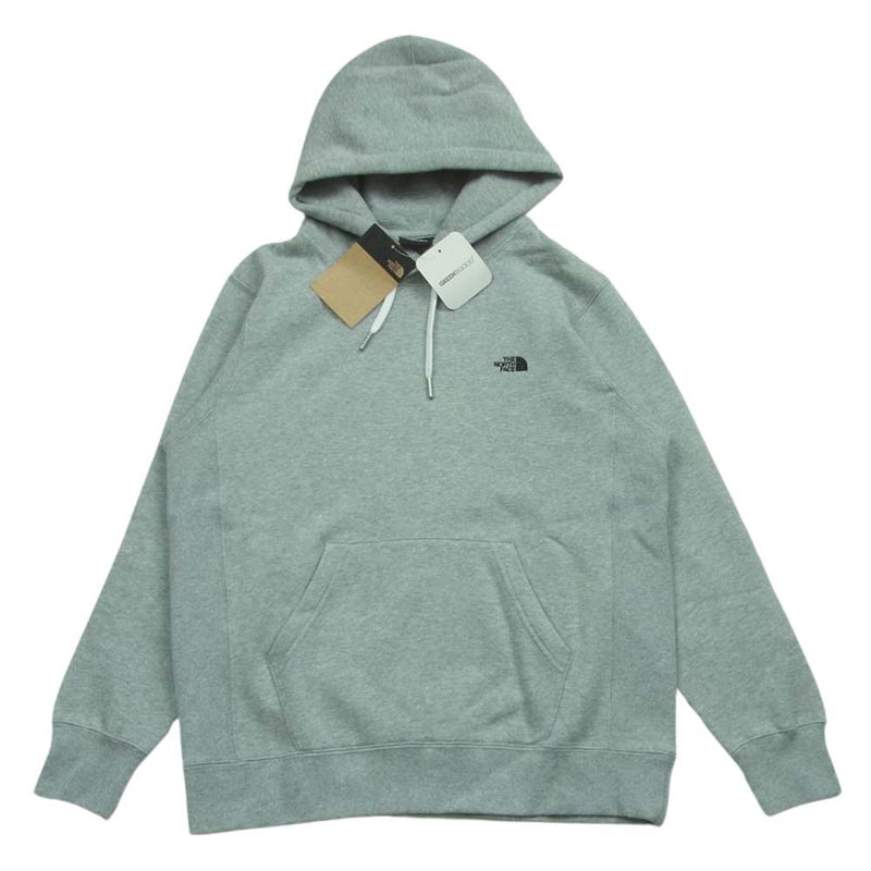 THE NORTH FACE ノースフェイス NT62240R Plain Logo Hoodie 刺繍 ロゴ フーディ スウェット パーカー グレー系 XS【新古品】【未使用】【中古】